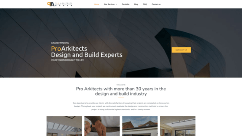 Pro Arkitects Website